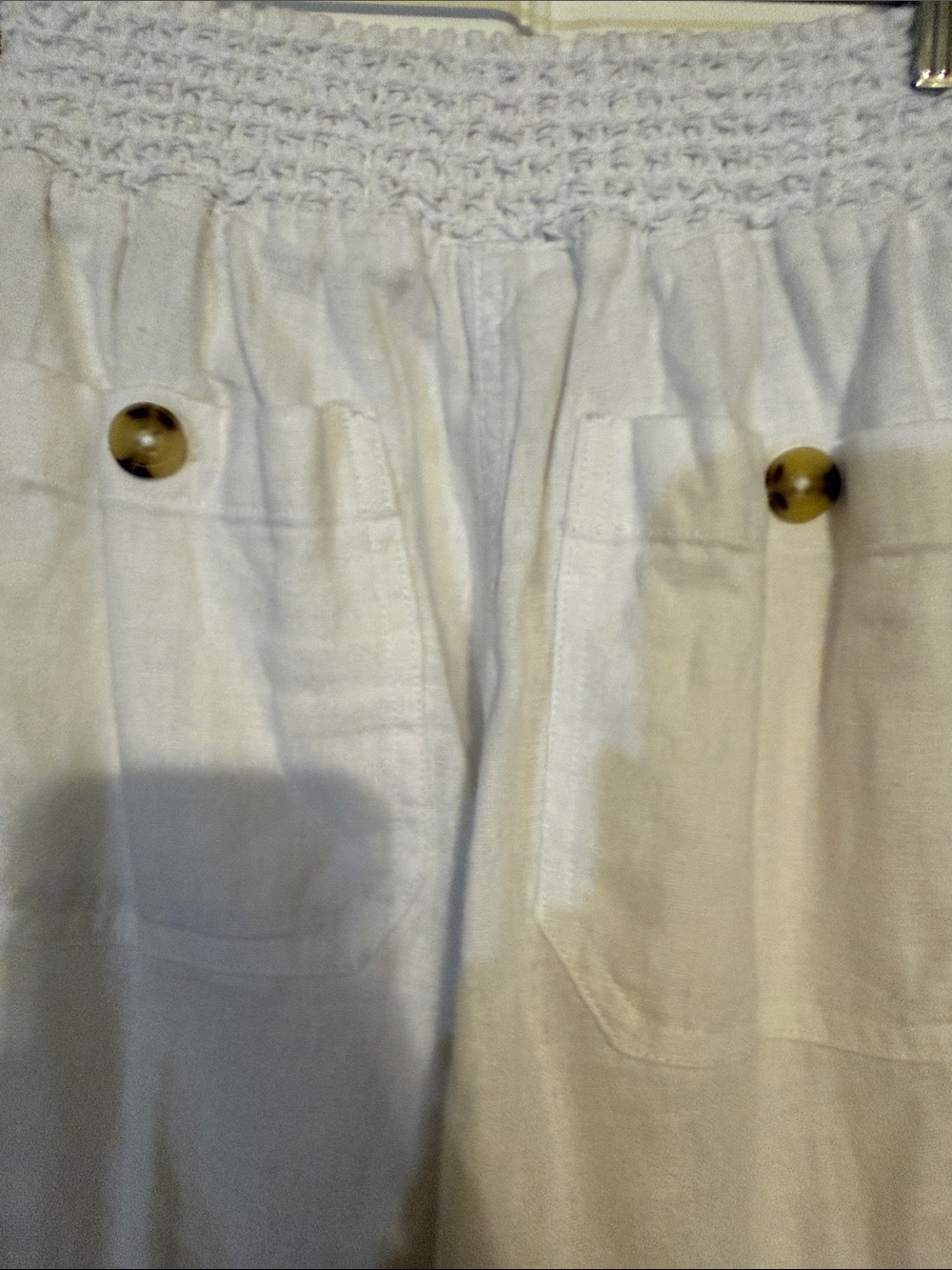Westbound White Smocked Waist Wide-Leg Pants - Picture 4 of 4